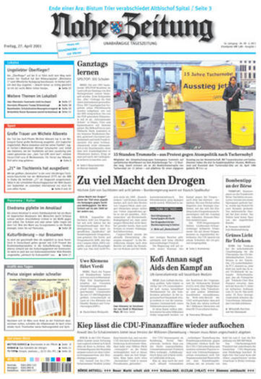 Nahe-Zeitung vom Freitag, 27.04.2001