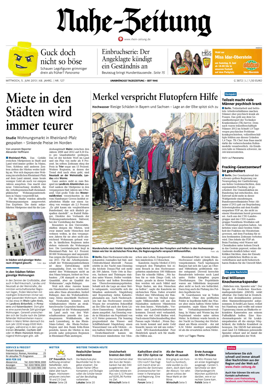 Nahe-Zeitung vom Mittwoch, 05.06.2013