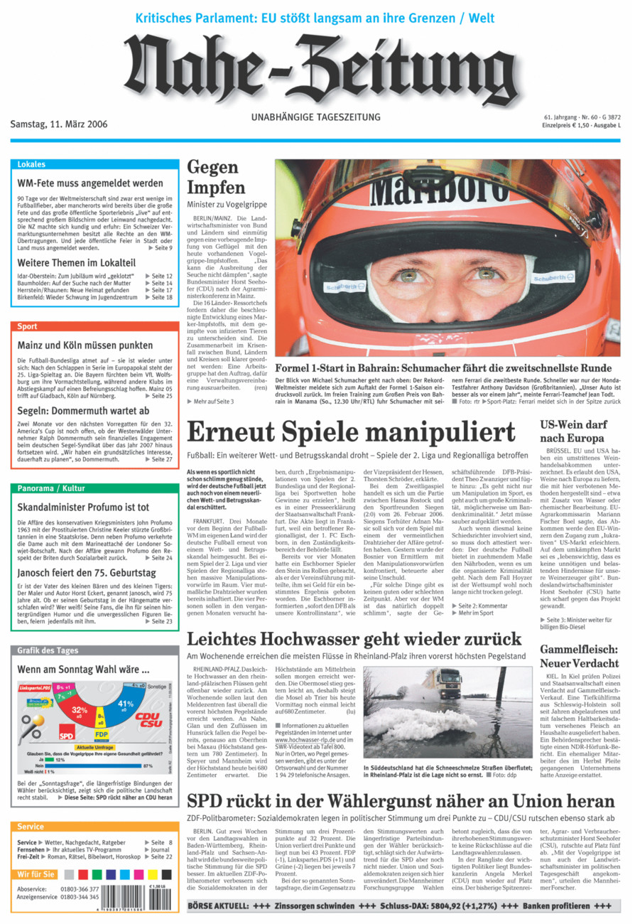 Nahe-Zeitung vom Samstag, 11.03.2006