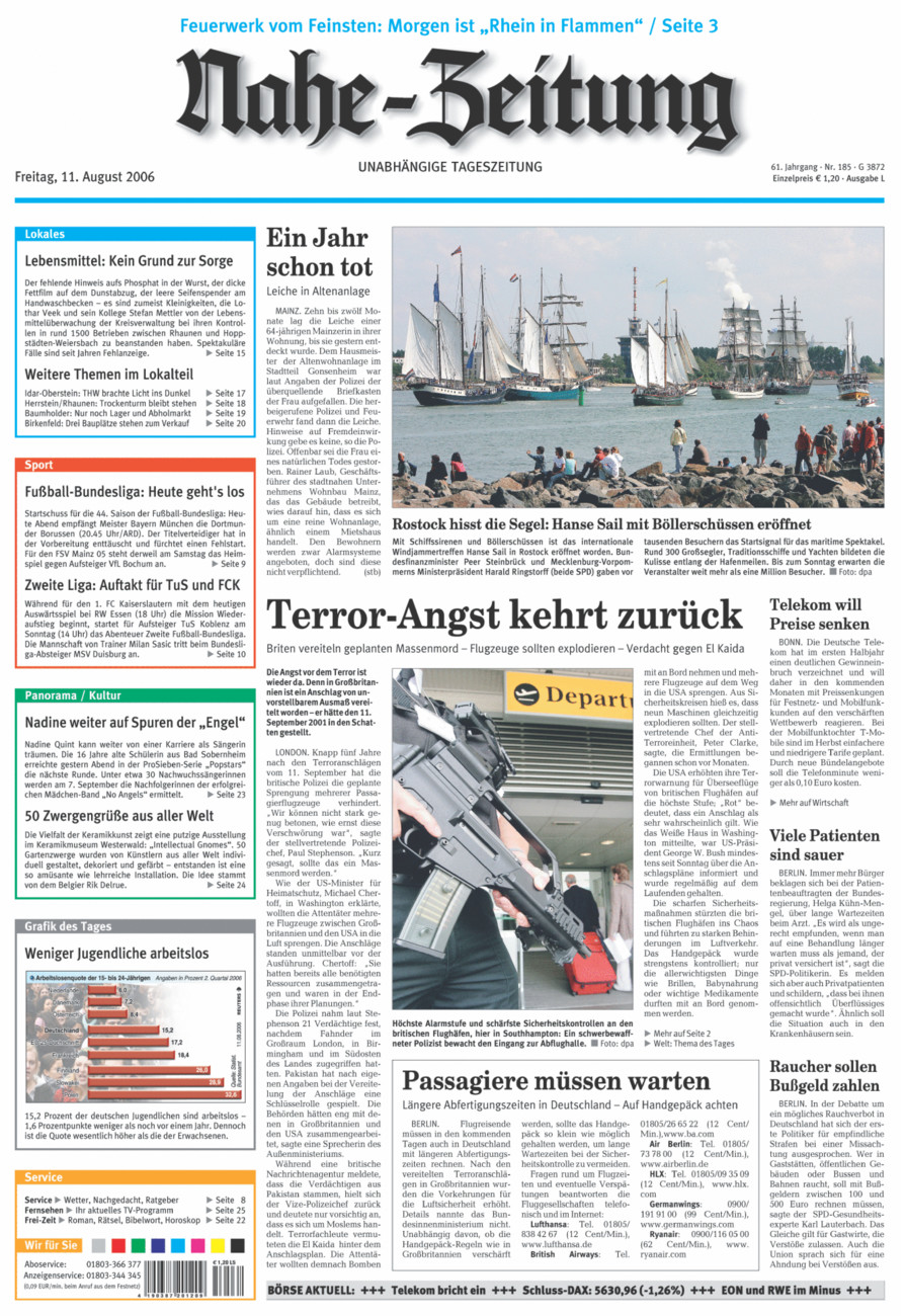 Nahe-Zeitung vom Freitag, 11.08.2006