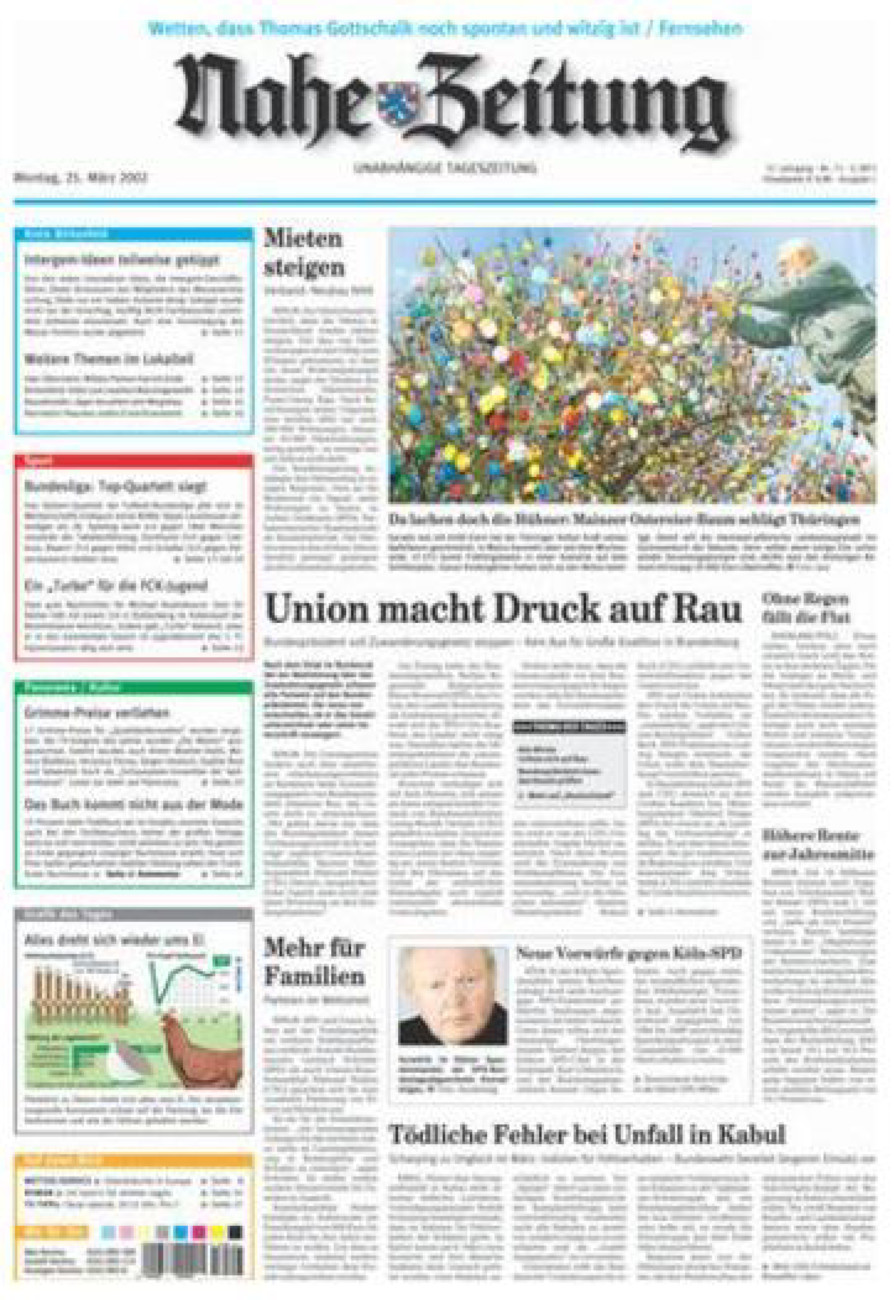 Nahe-Zeitung vom Montag, 25.03.2002
