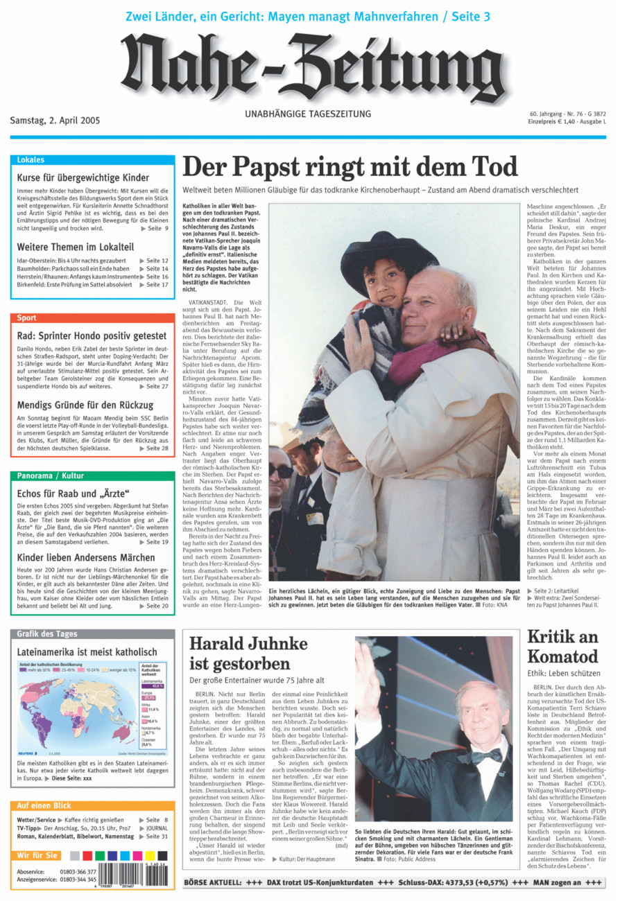 Nahe-Zeitung vom Samstag, 02.04.2005