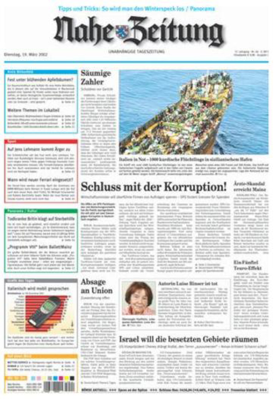 Nahe-Zeitung vom Dienstag, 19.03.2002