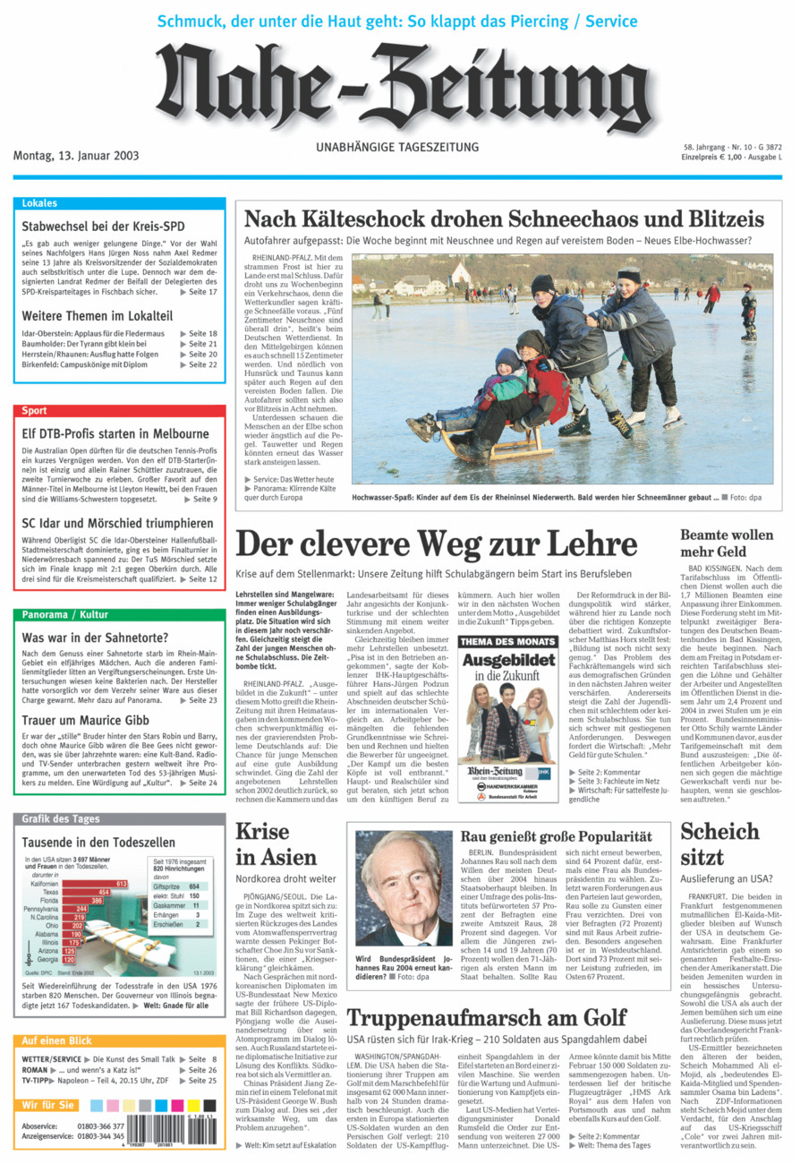 Nahe-Zeitung vom Montag, 13.01.2003