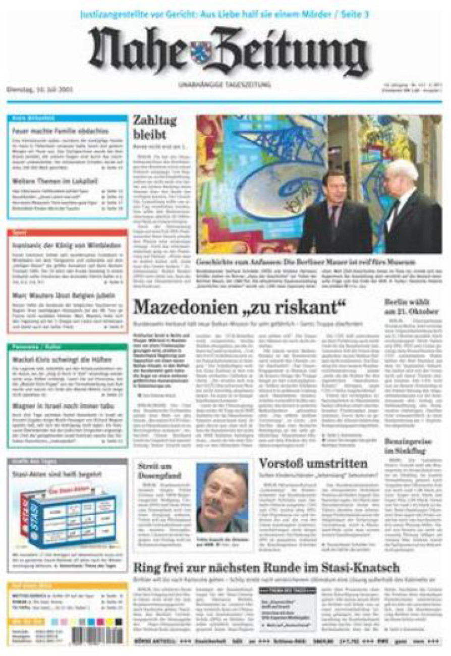 Nahe-Zeitung vom Dienstag, 10.07.2001