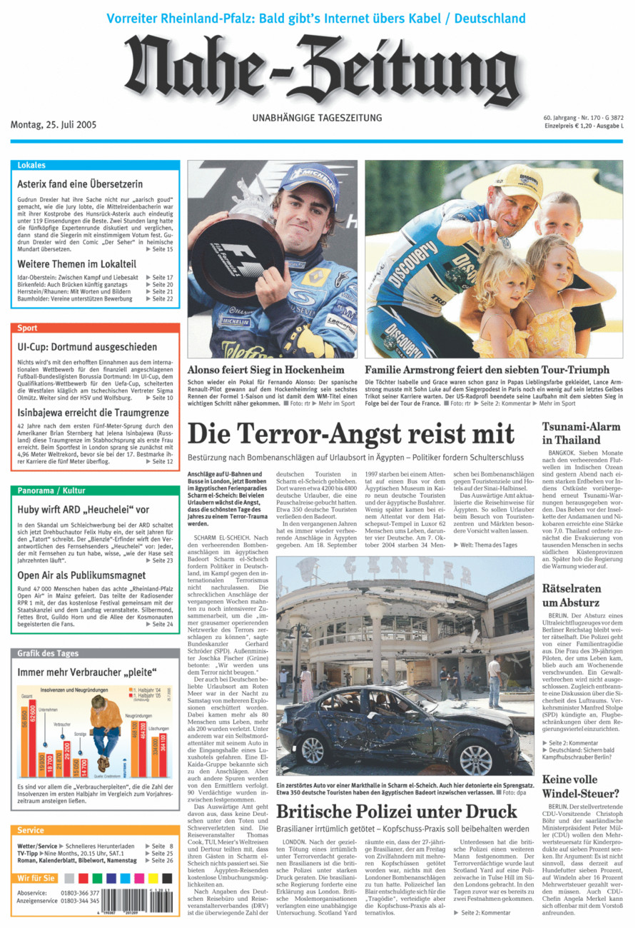 Nahe-Zeitung vom Montag, 25.07.2005