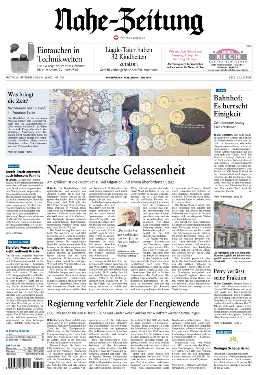 Nahe-Zeitung vom Freitag, 06.09.2019