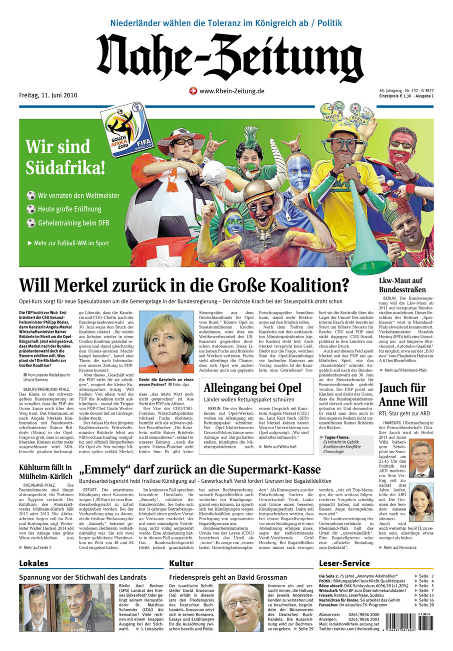 Nahe-Zeitung vom Freitag, 11.06.2010