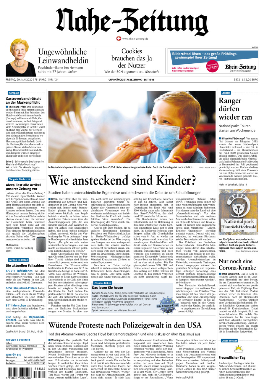 Nahe-Zeitung vom Freitag, 29.05.2020