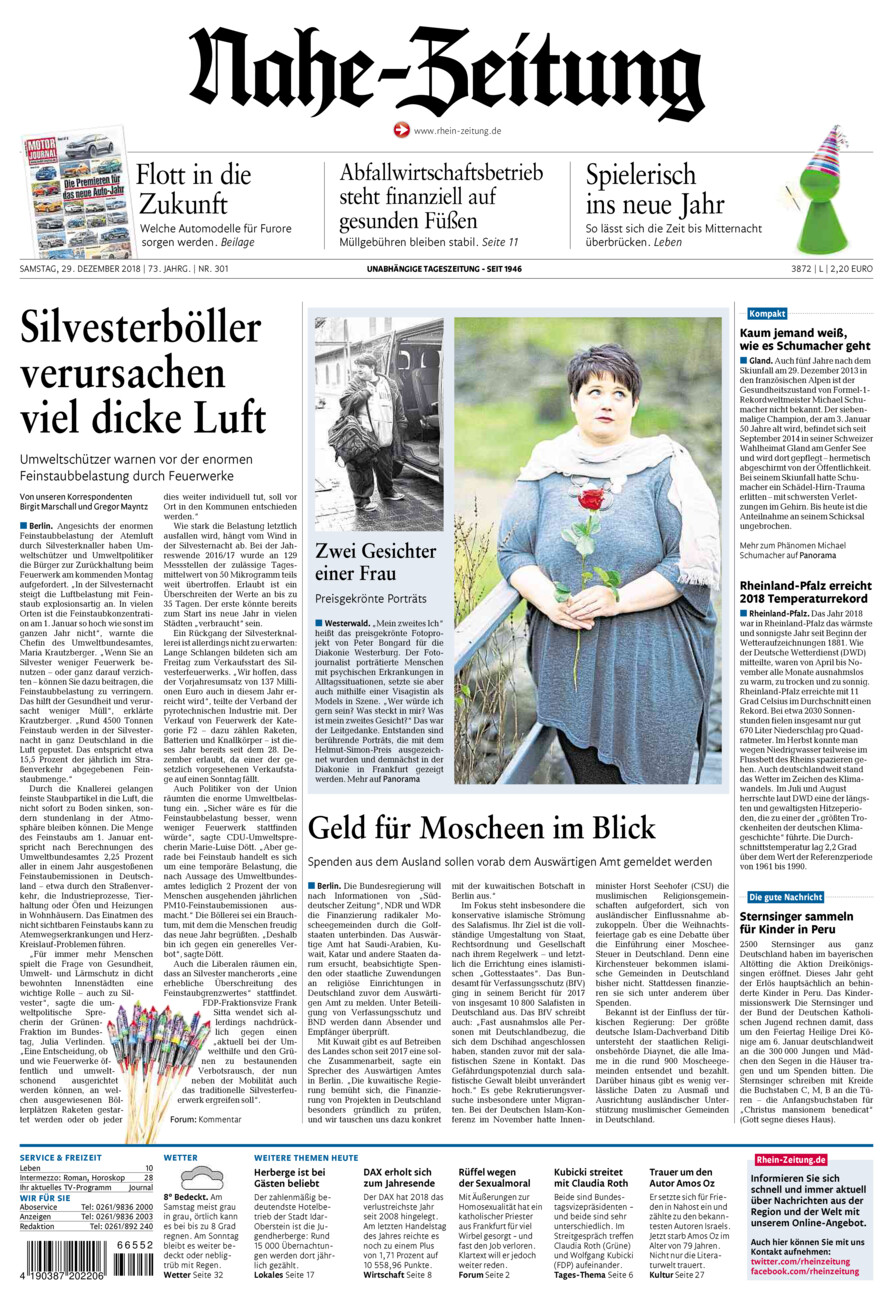 Nahe-Zeitung vom Samstag, 29.12.2018