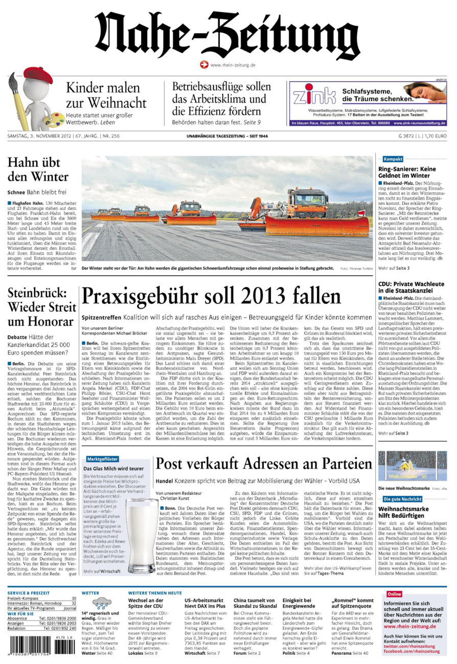 Nahe-Zeitung vom Samstag, 03.11.2012