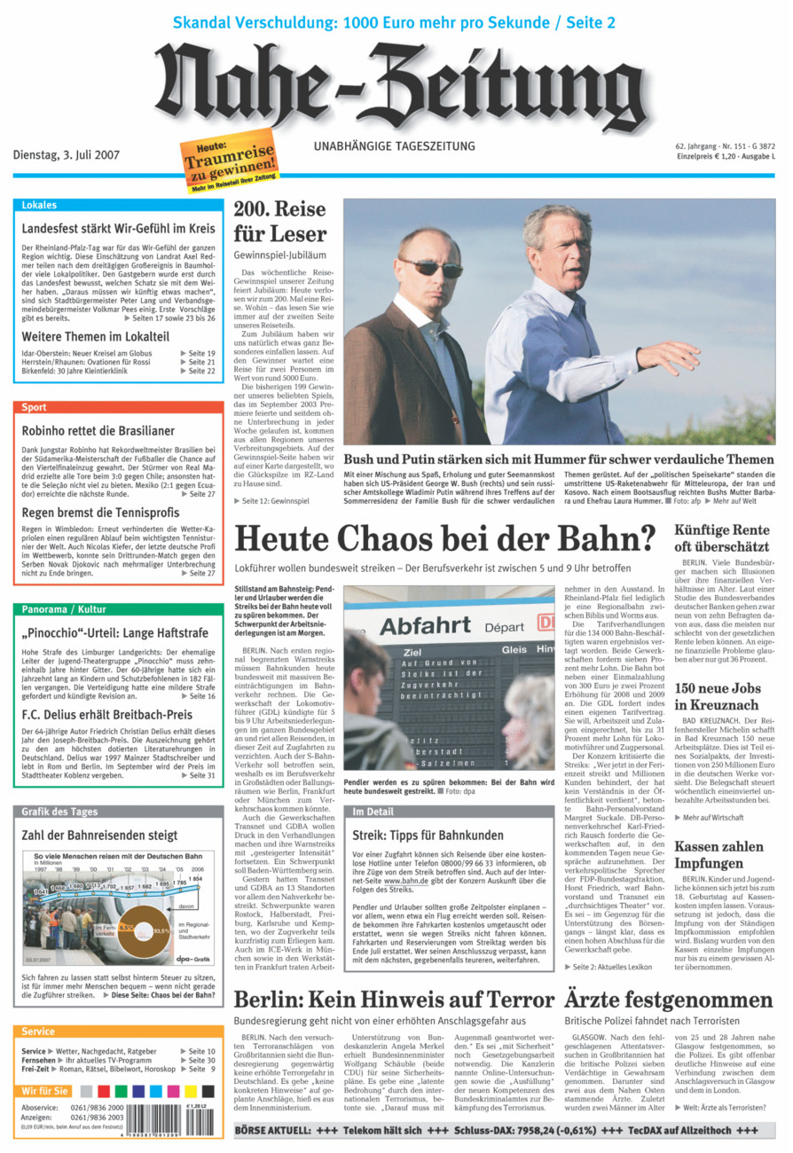 Nahe-Zeitung vom Dienstag, 03.07.2007