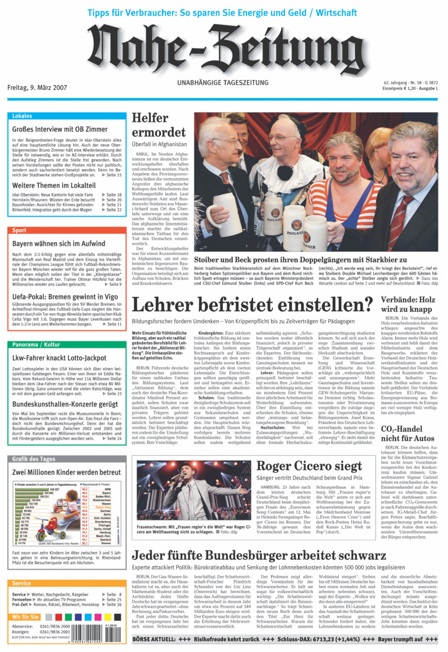 Nahe-Zeitung vom Freitag, 09.03.2007