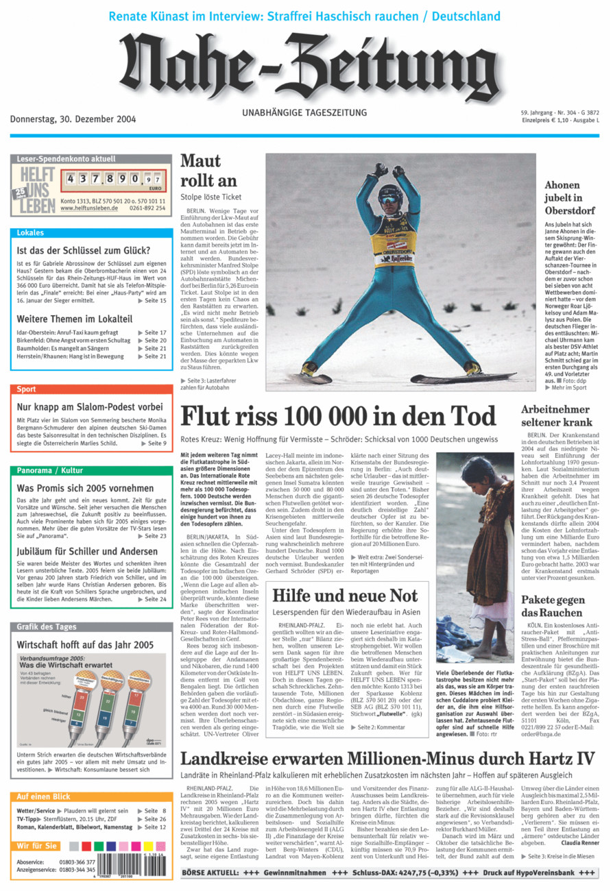 Nahe-Zeitung vom Donnerstag, 30.12.2004
