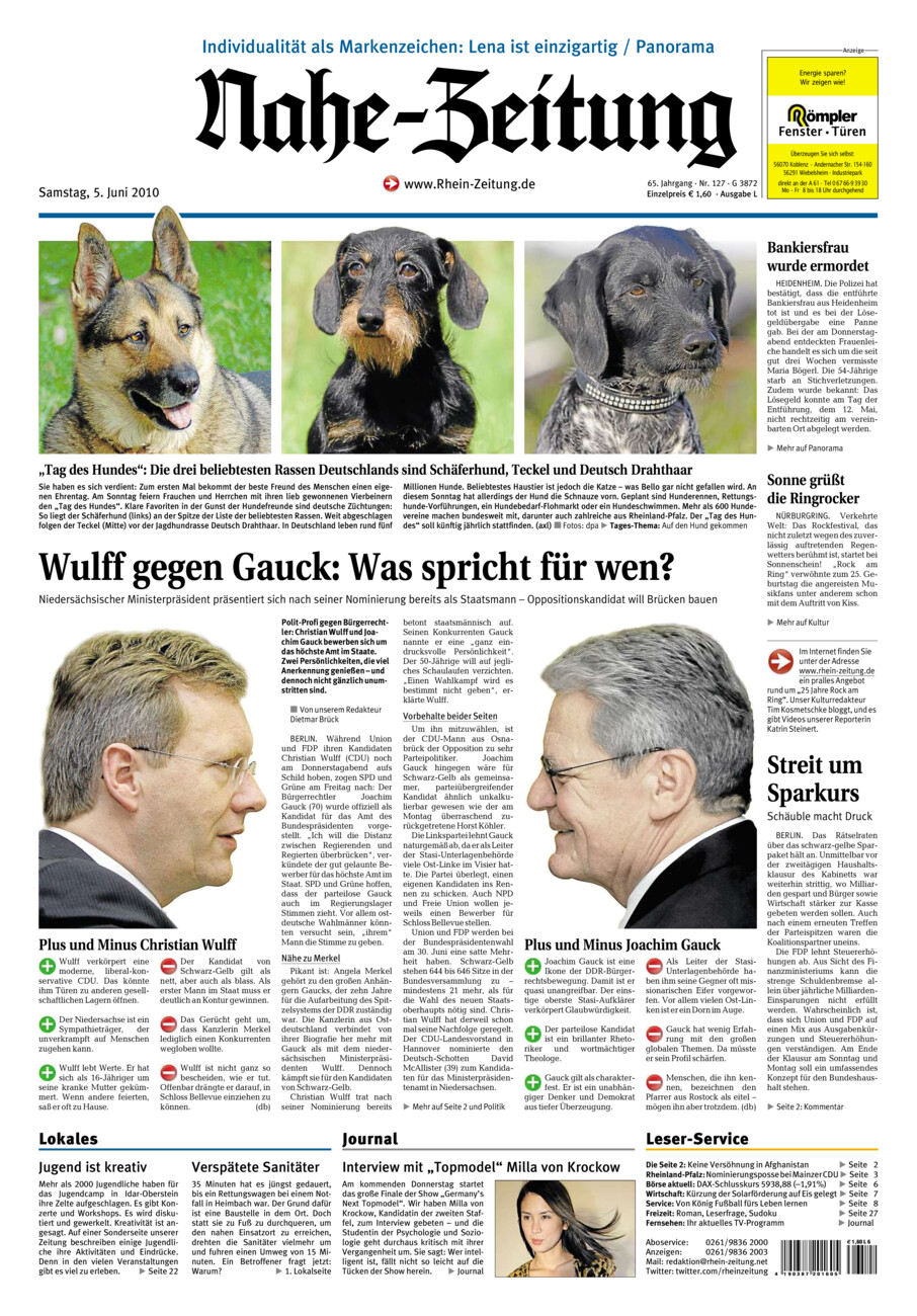 Nahe-Zeitung vom Samstag, 05.06.2010