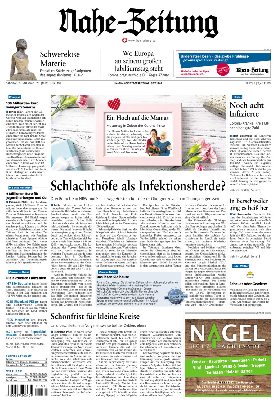 Nahe-Zeitung vom Samstag, 09.05.2020