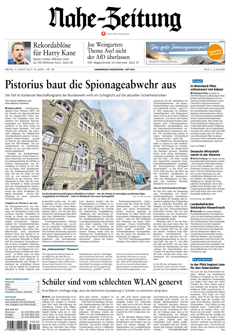 Nahe-Zeitung vom Freitag, 11.08.2023