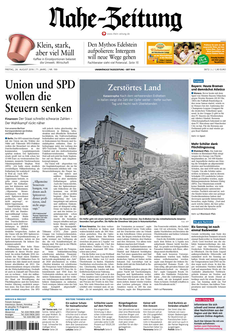 Nahe-Zeitung vom Freitag, 26.08.2016