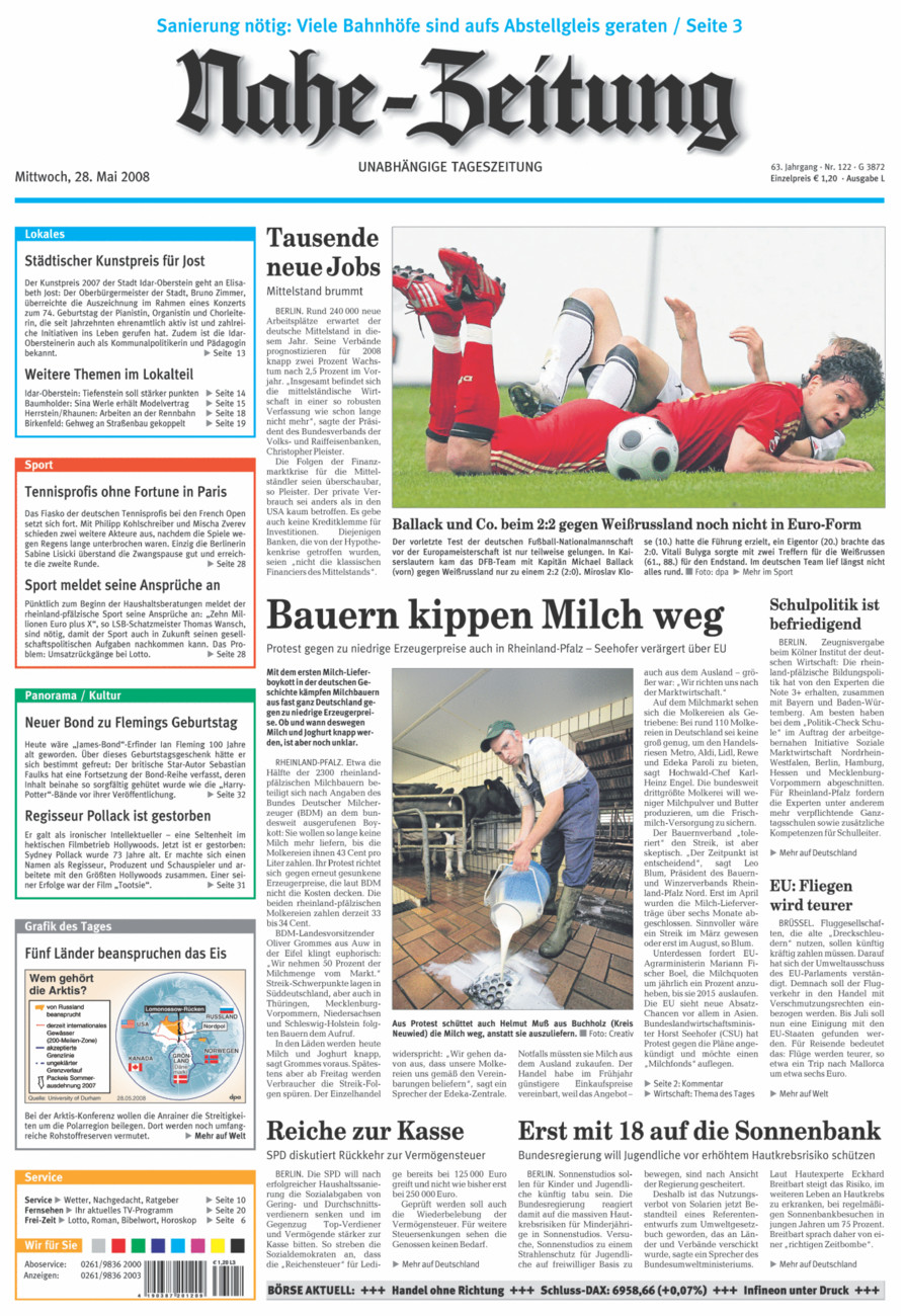 Nahe-Zeitung vom Mittwoch, 28.05.2008