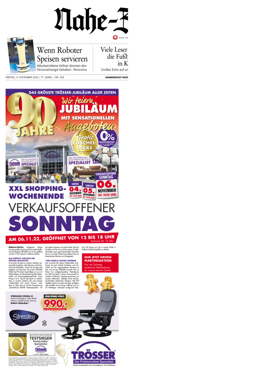 Nahe-Zeitung vom Freitag, 04.11.2022