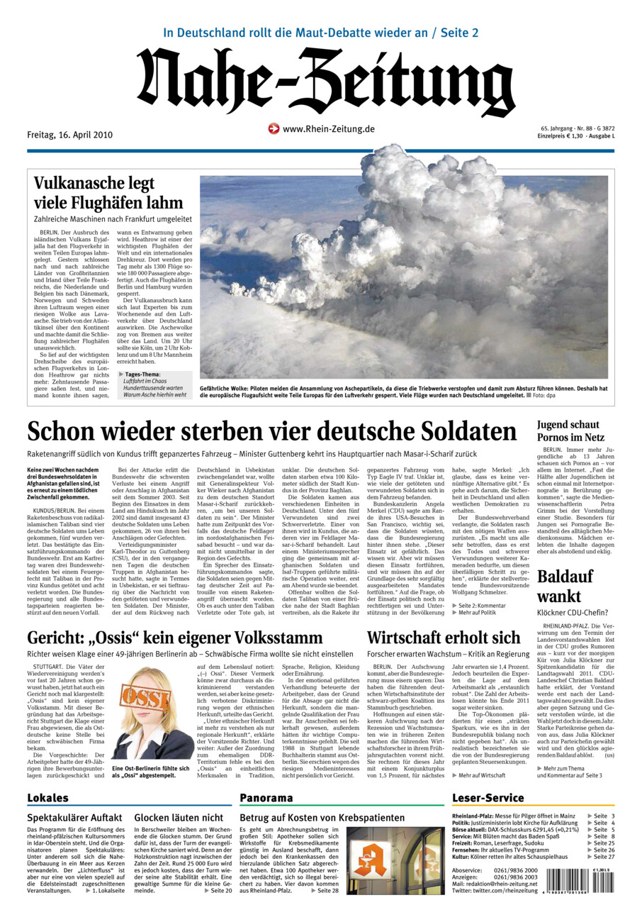Nahe-Zeitung vom Freitag, 16.04.2010