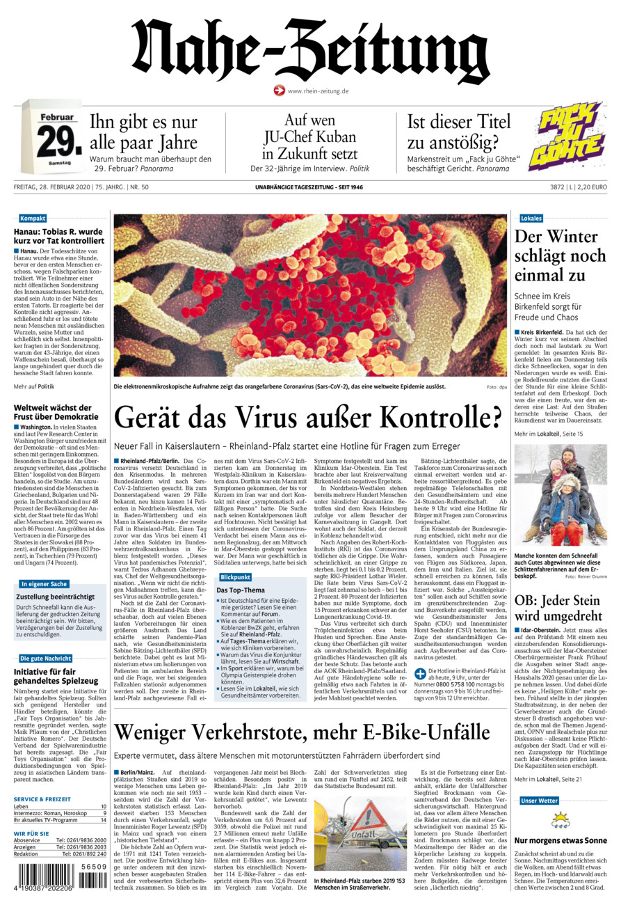 Nahe-Zeitung vom Freitag, 28.02.2020