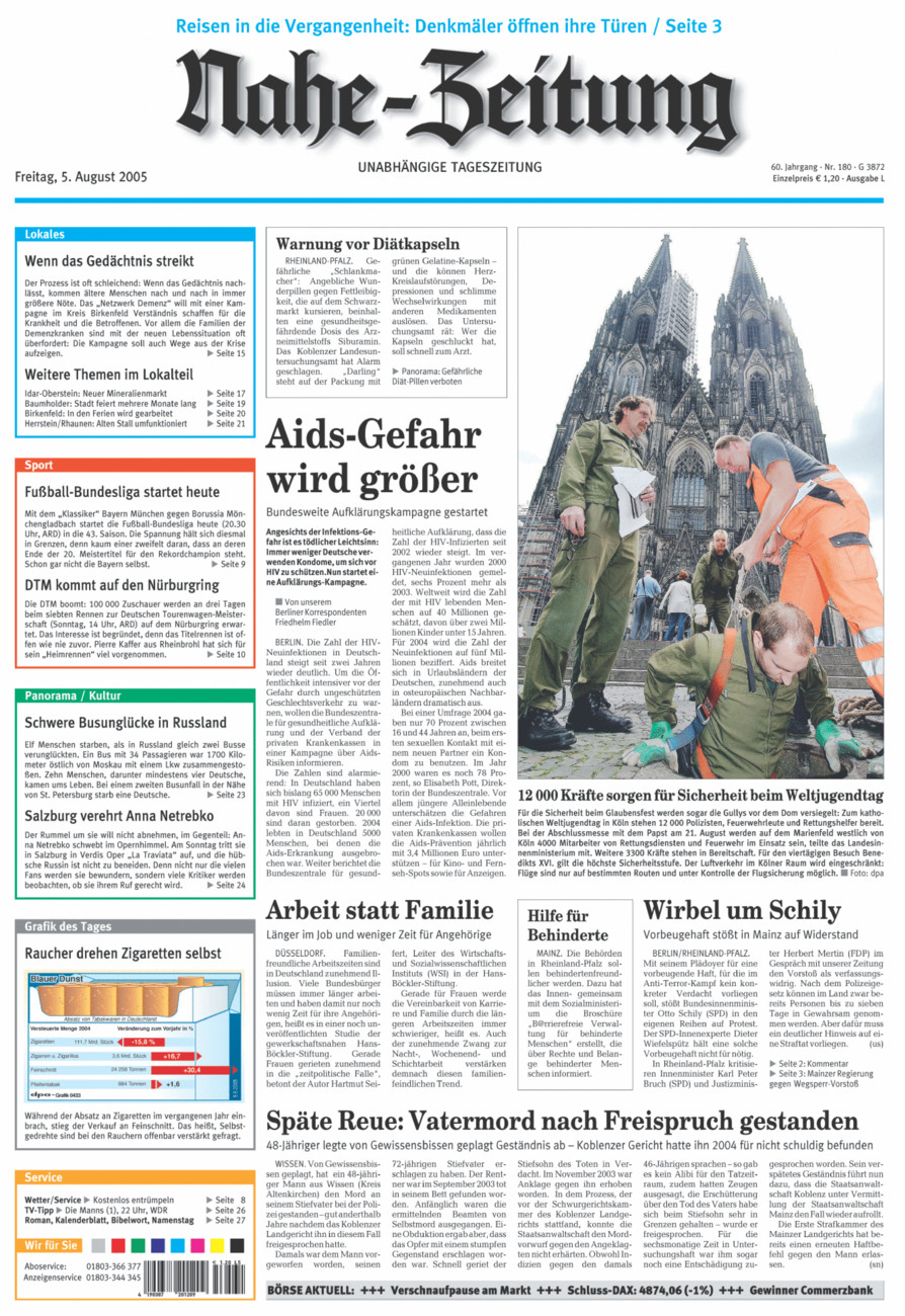 Nahe-Zeitung vom Freitag, 05.08.2005