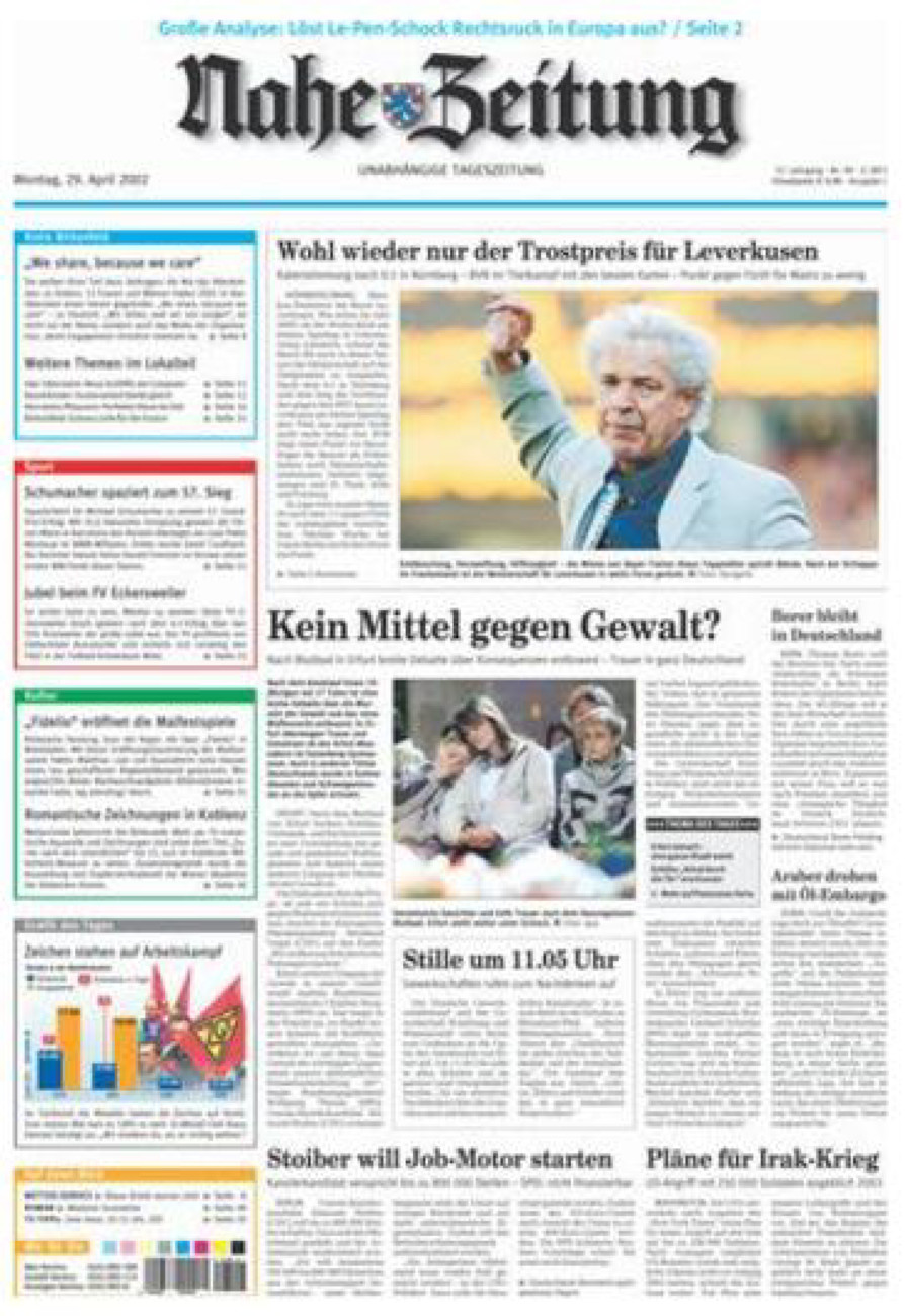 Nahe-Zeitung vom Montag, 29.04.2002