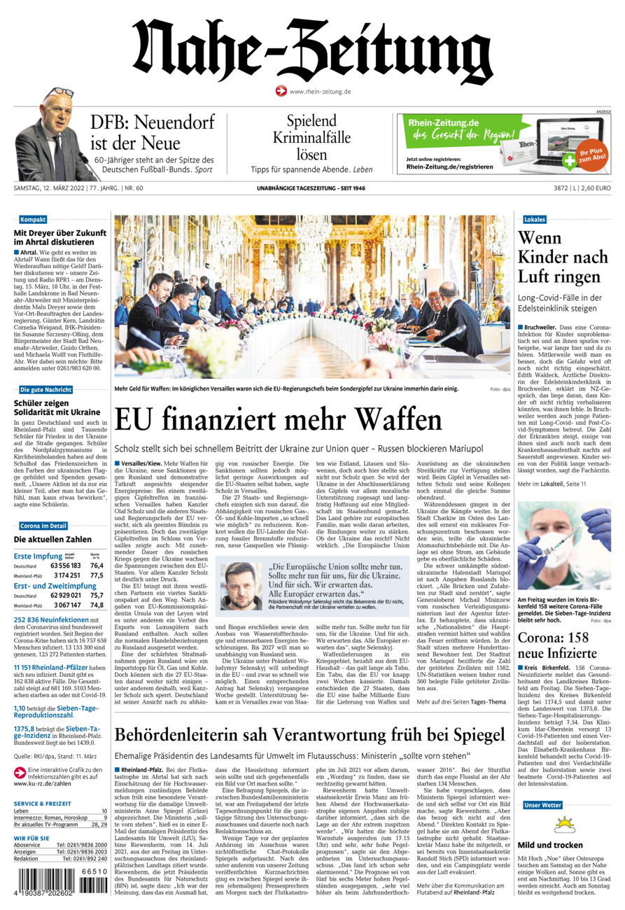 Nahe-Zeitung vom Samstag, 12.03.2022