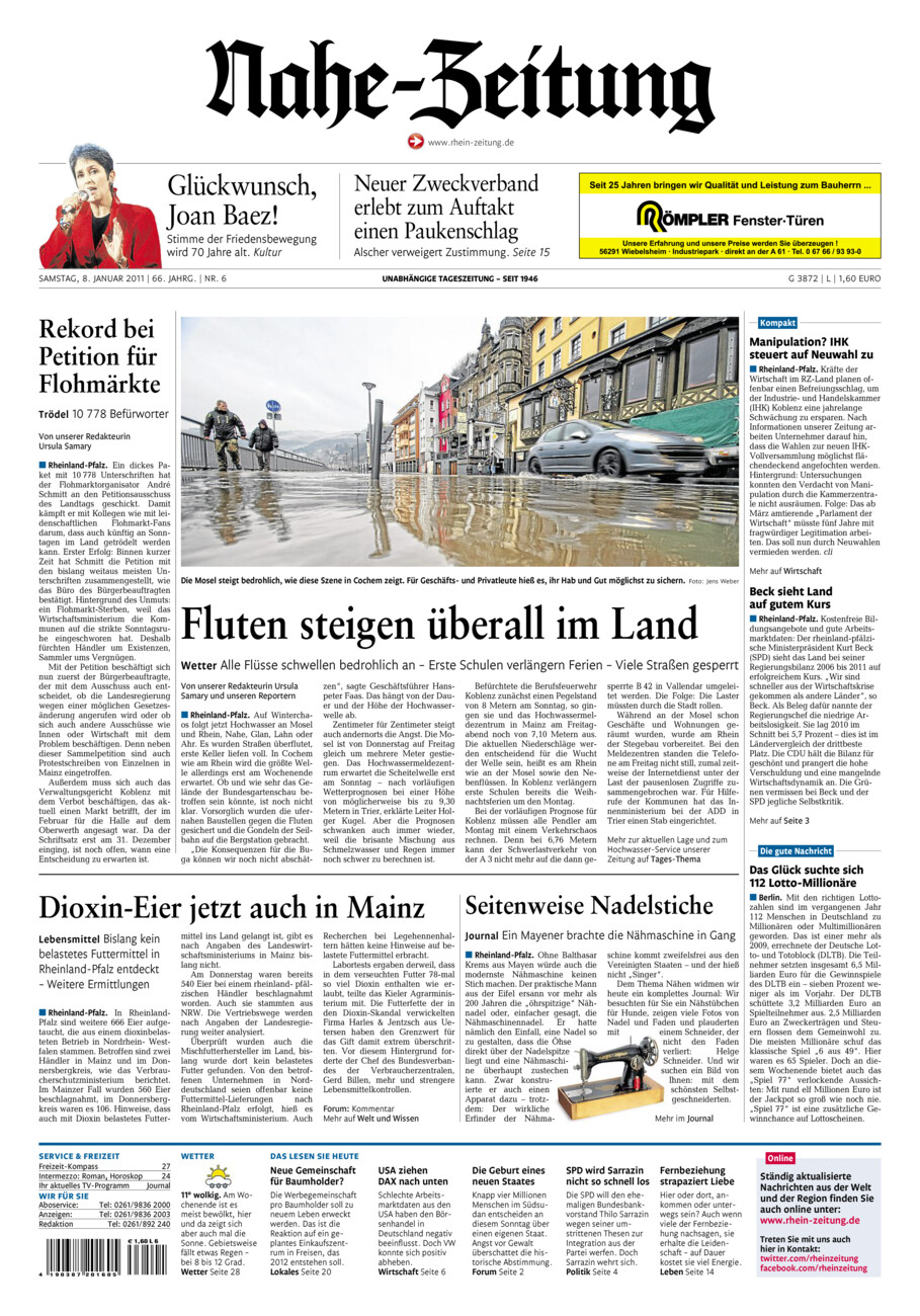 Nahe-Zeitung vom Samstag, 08.01.2011