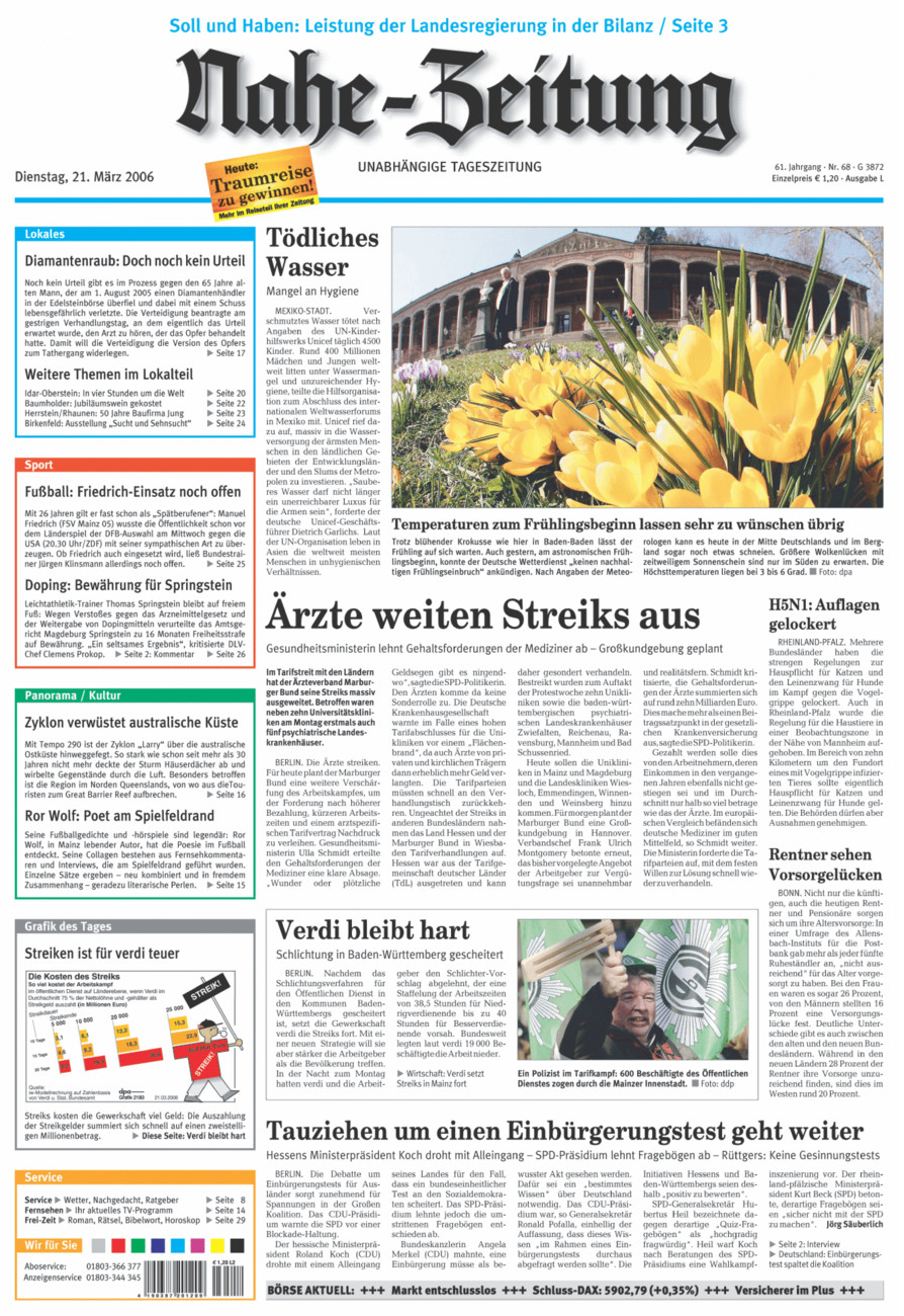 Nahe-Zeitung vom Dienstag, 21.03.2006