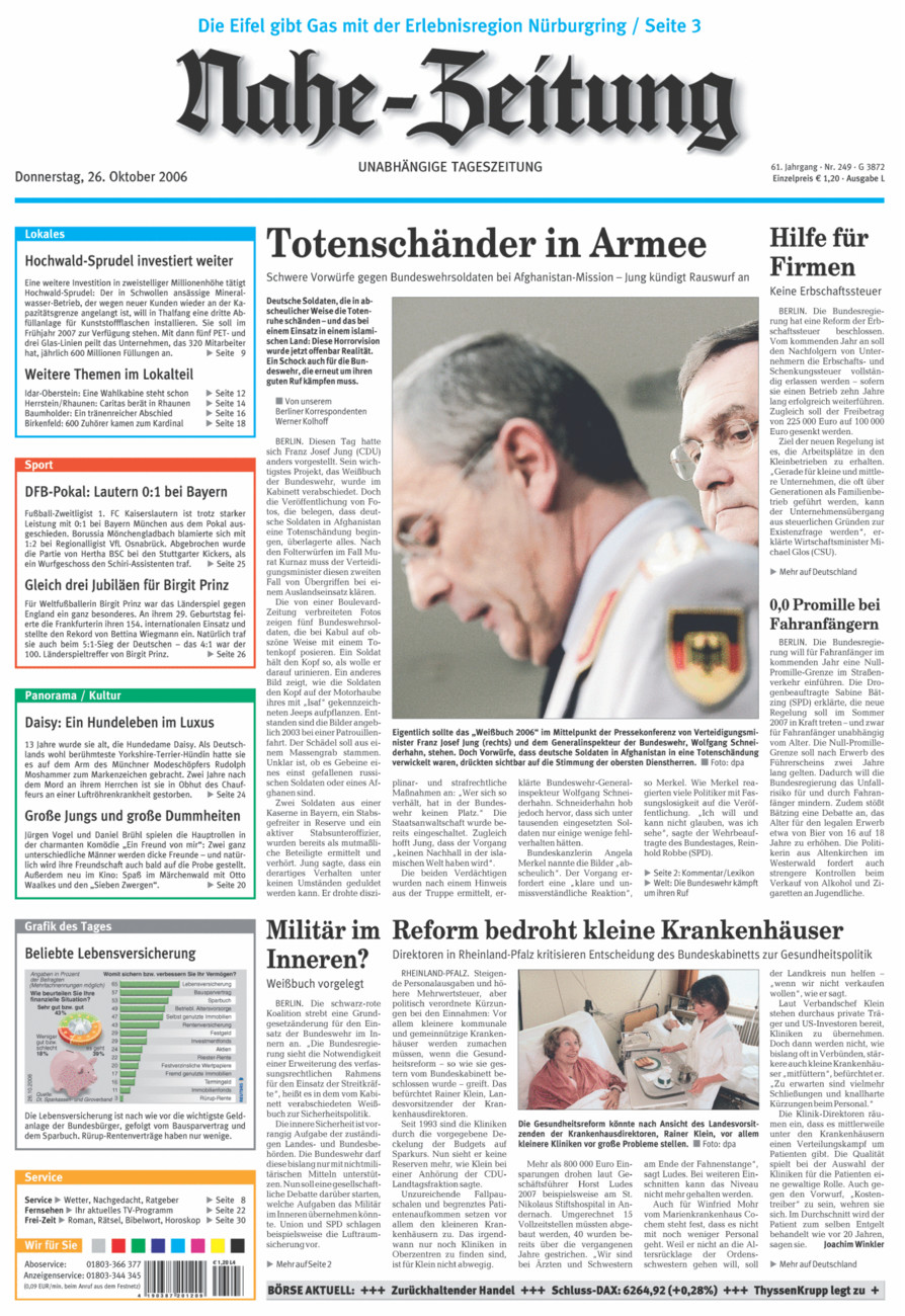 Nahe-Zeitung vom Donnerstag, 26.10.2006