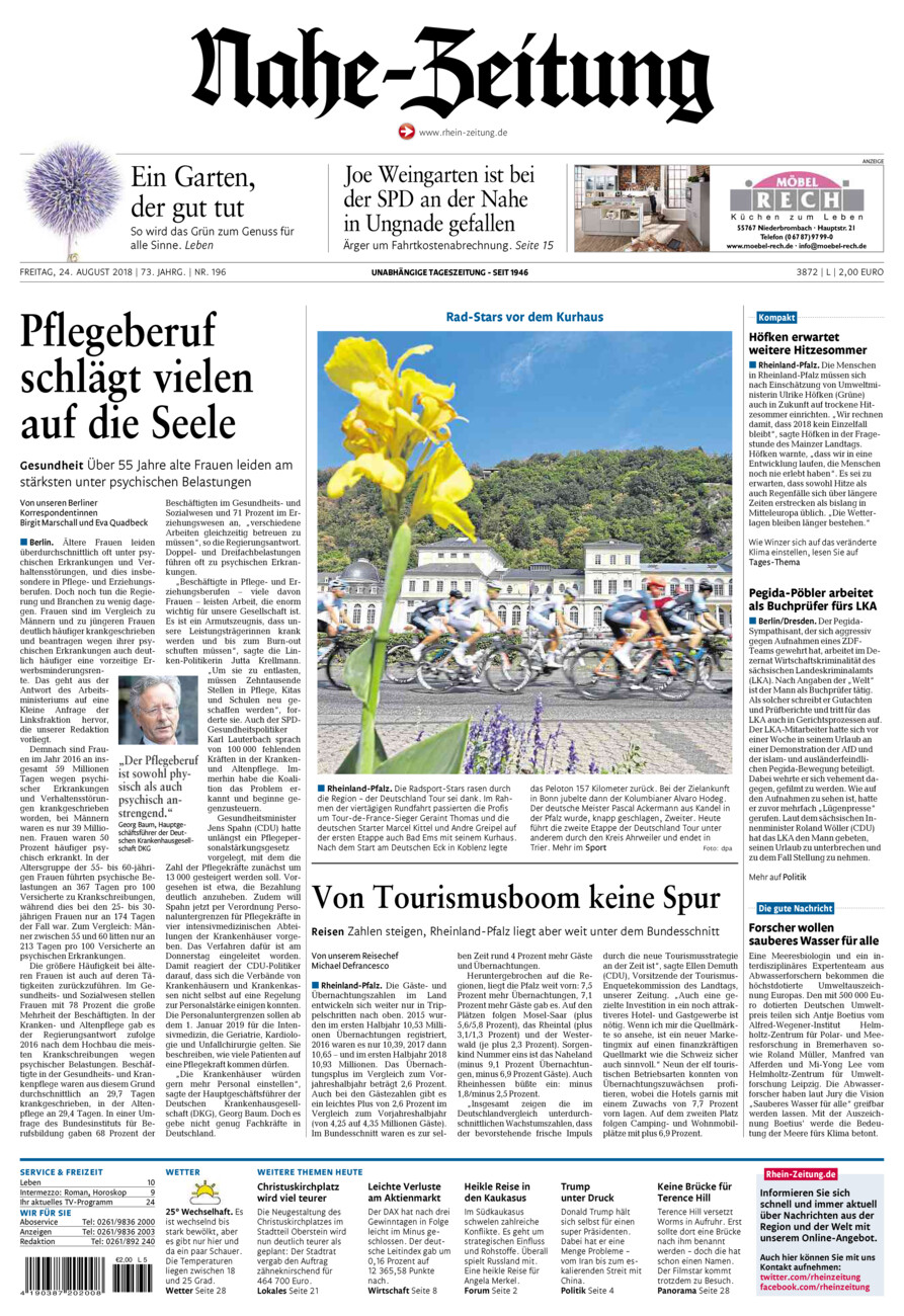 Nahe-Zeitung vom Freitag, 24.08.2018