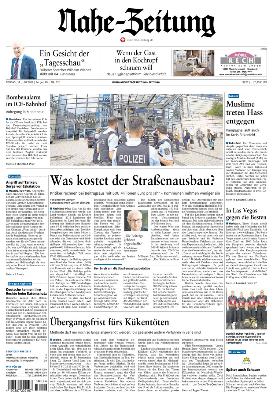 Nahe-Zeitung vom Freitag, 14.06.2019