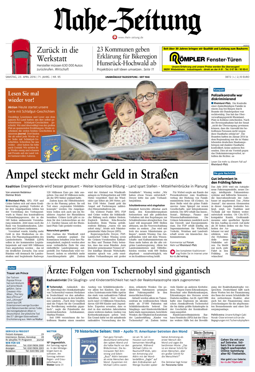 Nahe-Zeitung vom Samstag, 23.04.2016
