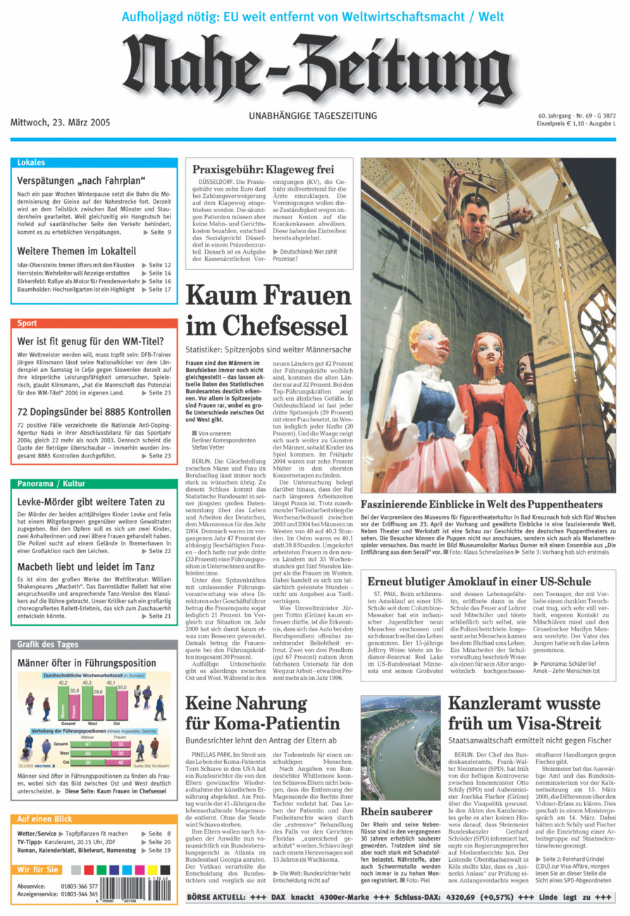 Nahe-Zeitung vom Mittwoch, 23.03.2005