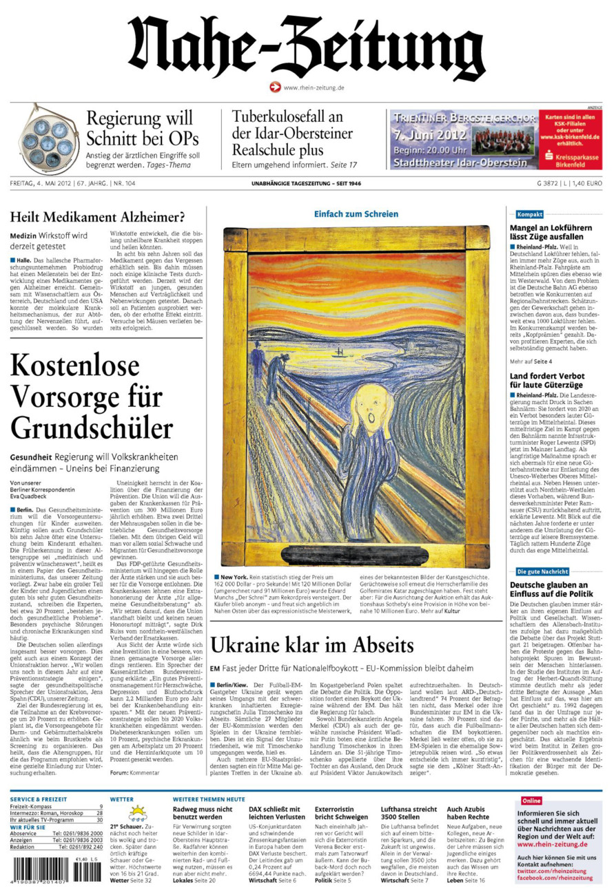 Nahe-Zeitung vom Freitag, 04.05.2012