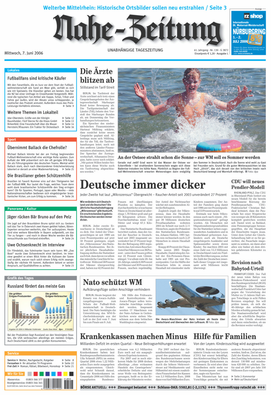 Nahe-Zeitung vom Mittwoch, 07.06.2006
