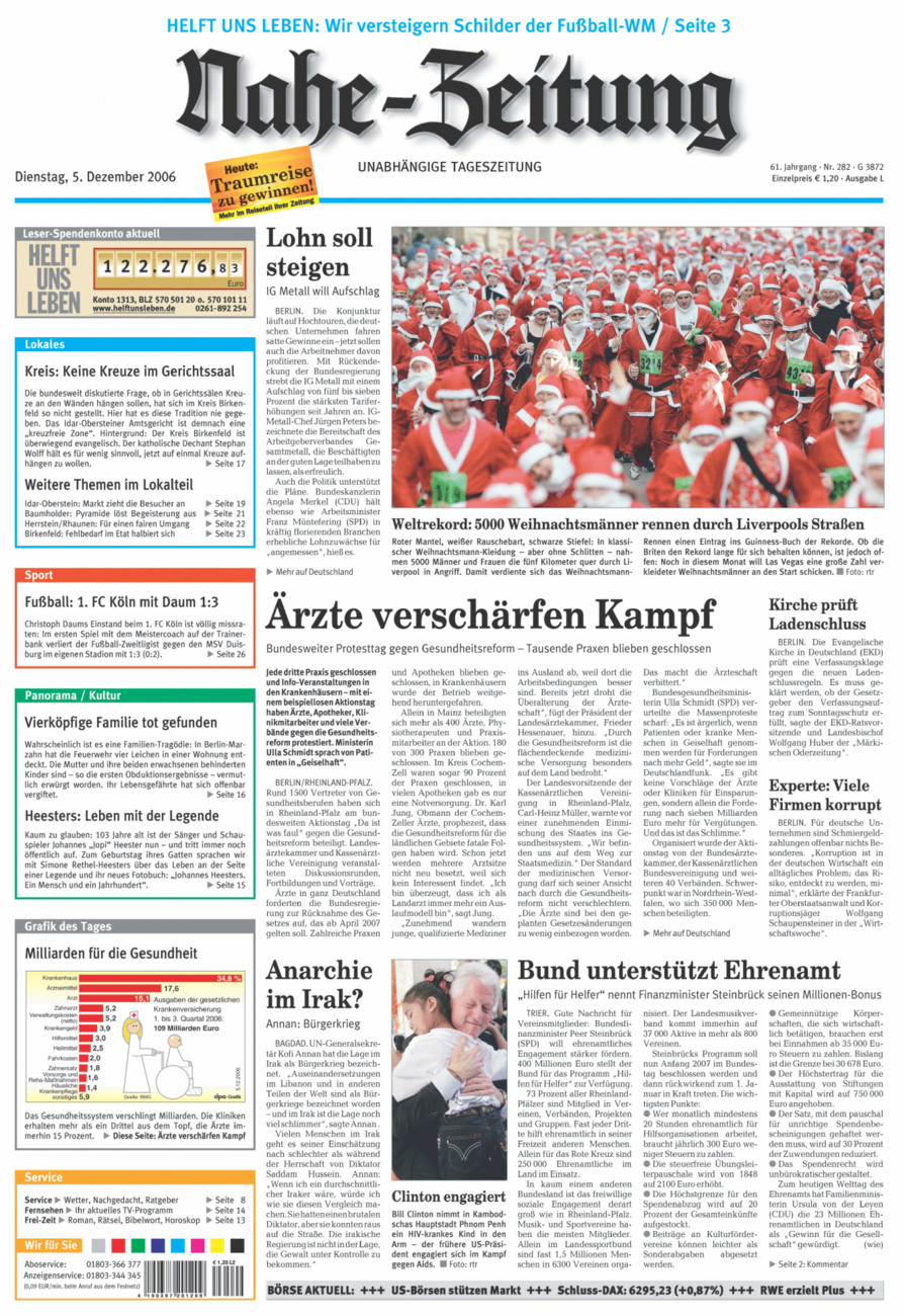 Nahe-Zeitung vom Dienstag, 05.12.2006