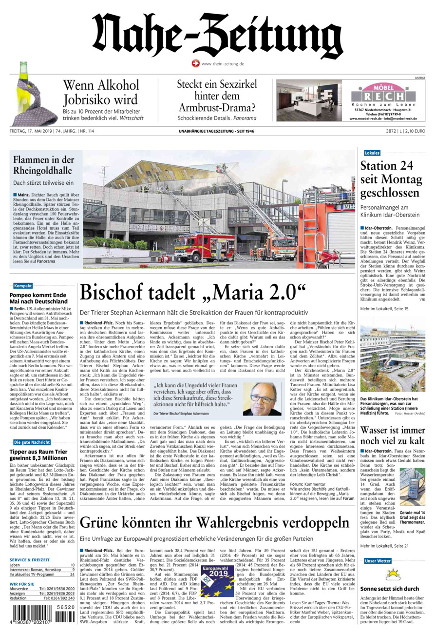 Nahe-Zeitung vom Freitag, 17.05.2019