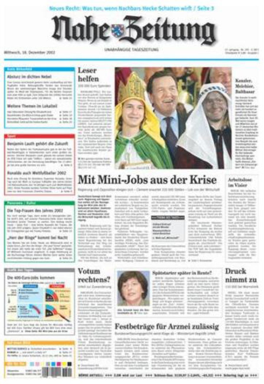 Nahe-Zeitung vom Mittwoch, 18.12.2002
