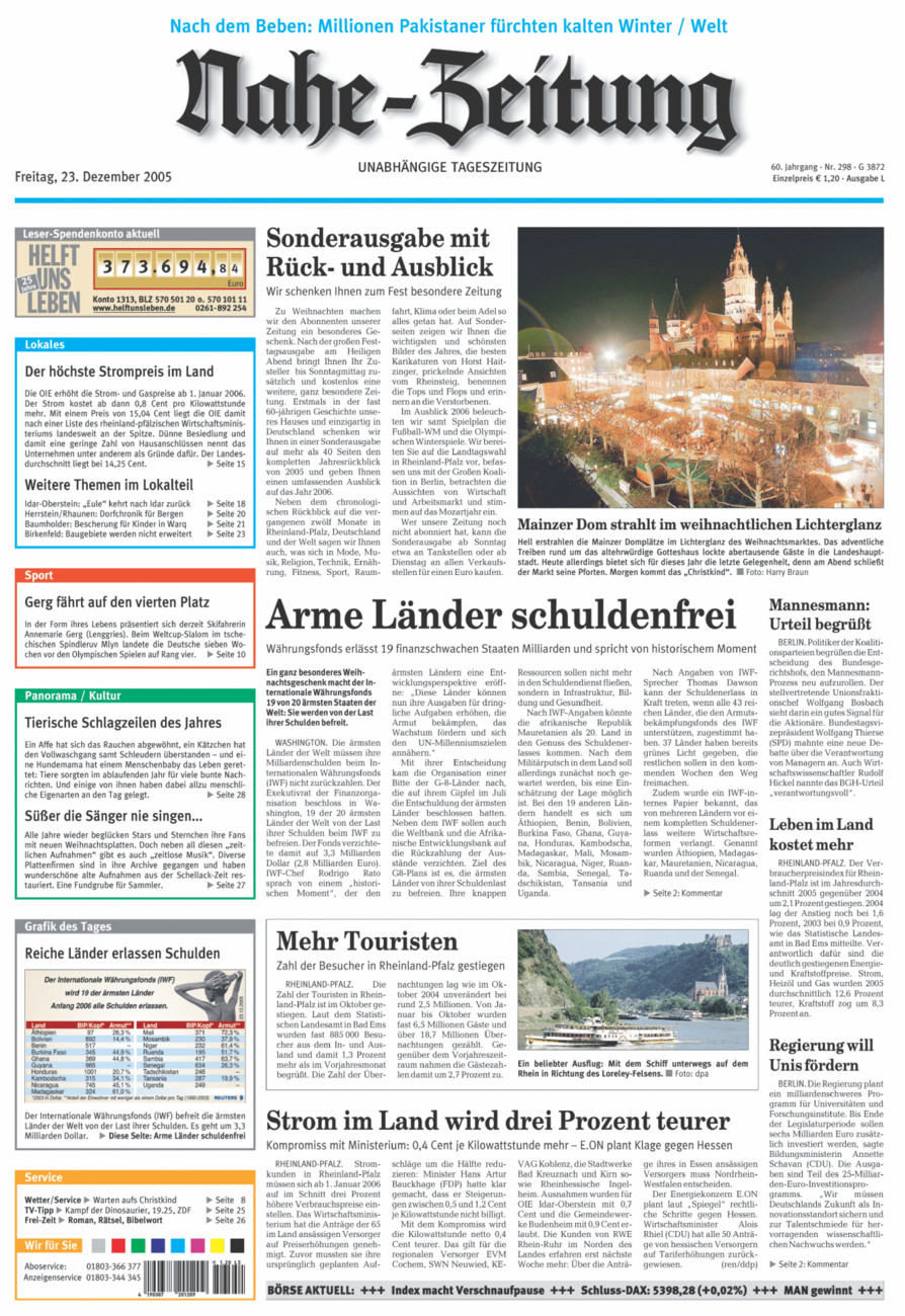 Nahe-Zeitung vom Freitag, 23.12.2005