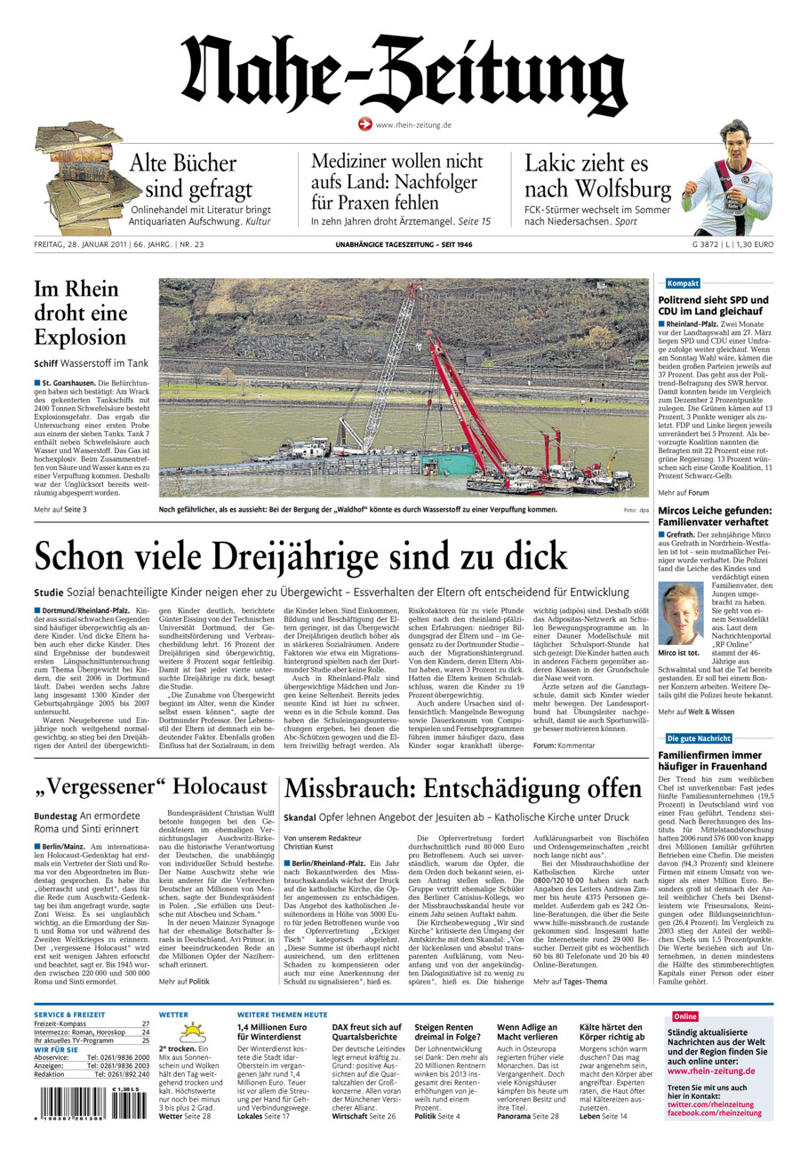 Nahe-Zeitung vom Freitag, 28.01.2011