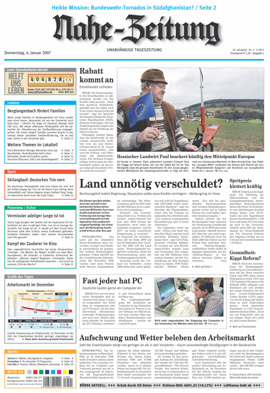 Nahe-Zeitung vom Donnerstag, 04.01.2007