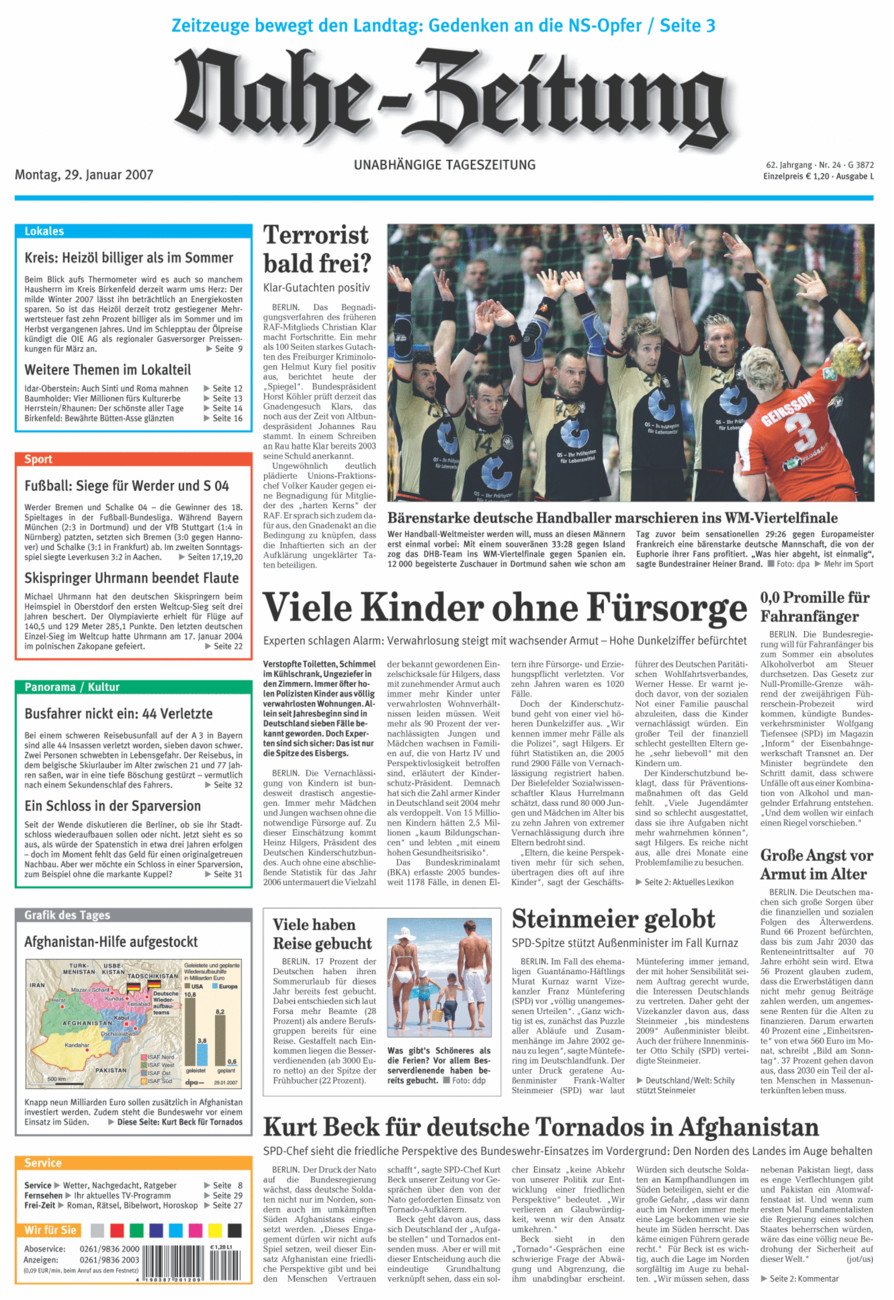 Nahe-Zeitung vom Montag, 29.01.2007