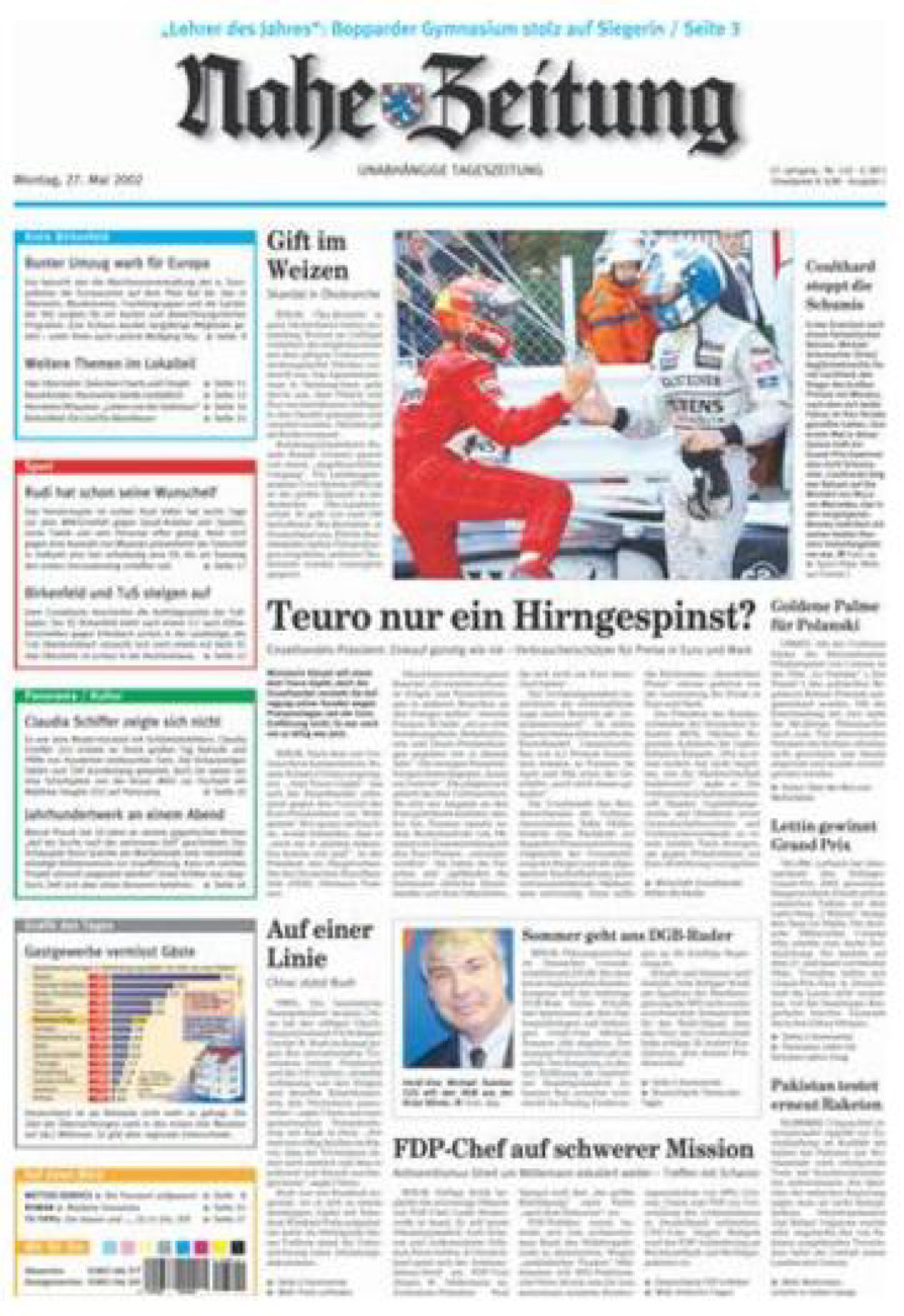 Nahe-Zeitung vom Montag, 27.05.2002