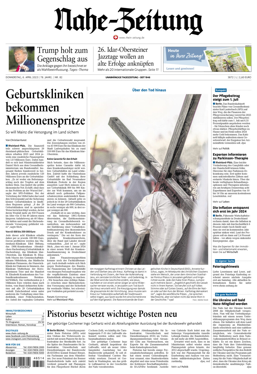 Nahe-Zeitung vom Donnerstag, 06.04.2023