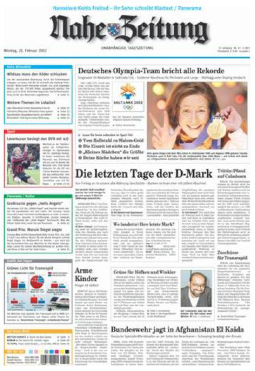 Nahe-Zeitung vom Montag, 25.02.2002