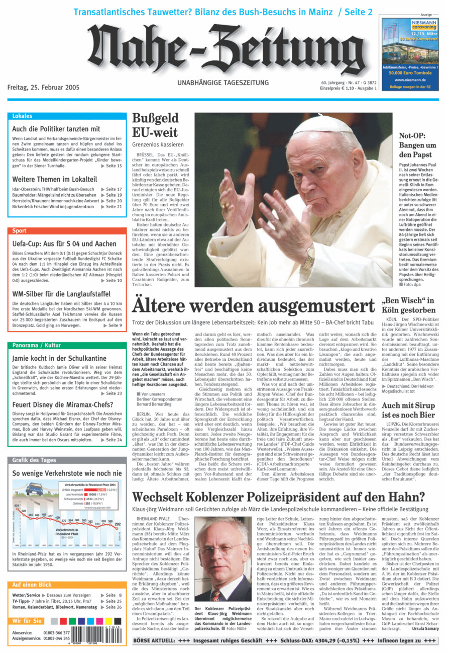Nahe-Zeitung vom Freitag, 25.02.2005