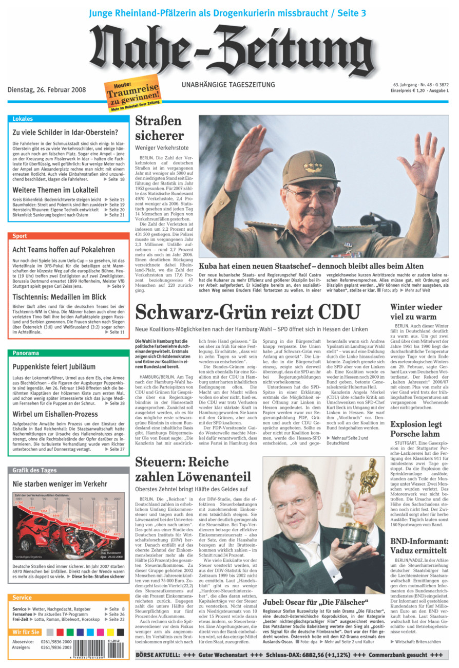 Nahe-Zeitung vom Dienstag, 26.02.2008